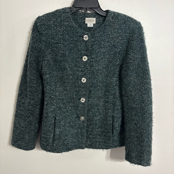 Koret Jackets & Blazers - Koret Green Tweed Jacket Size 8